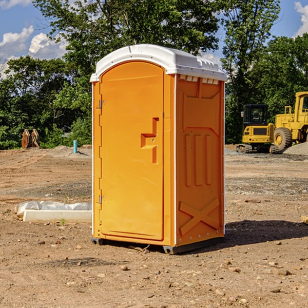 how often are the portable restrooms cleaned and serviced during a rental period in Sylacauga